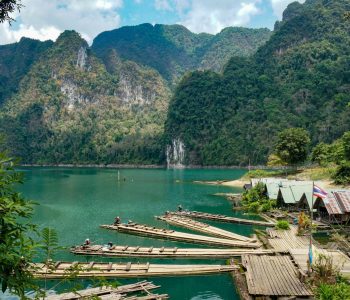 Fishing village on Cheow Lan Lake